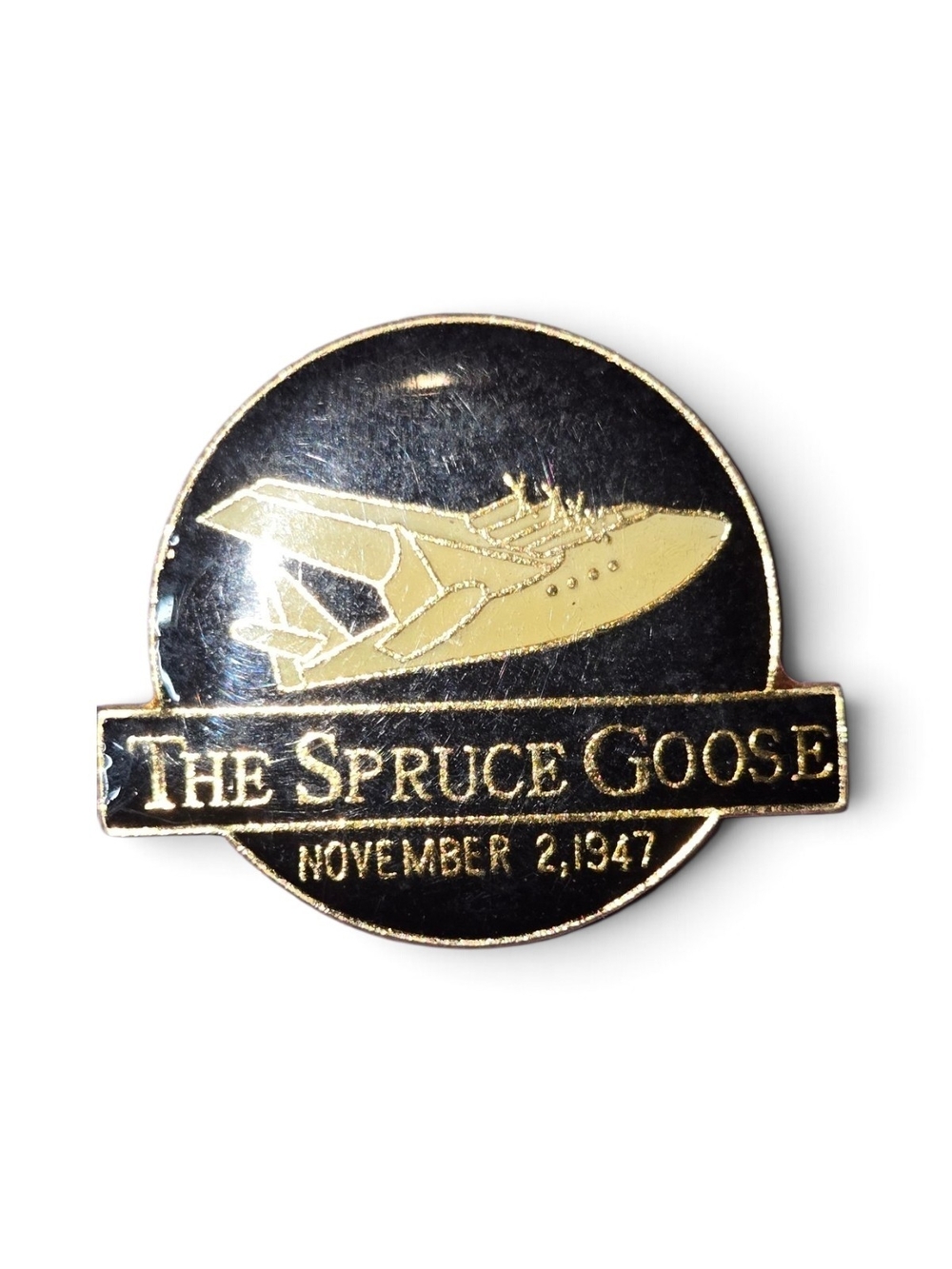 The Spruce Goose Black & Gold Enamel Magnet